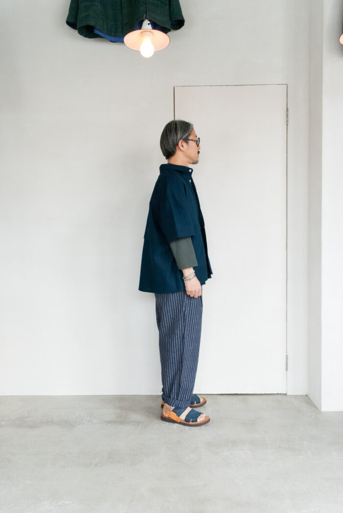 QUILP MARSH Short Sleeve Waffle Shirt Navy