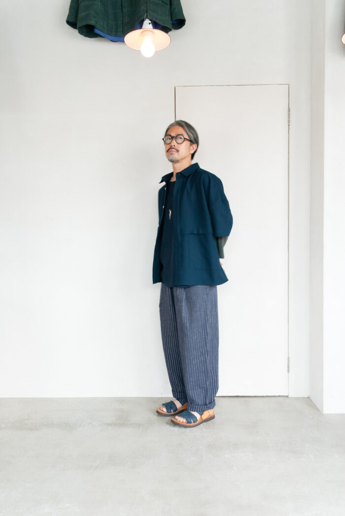 QUILP MARSH Short Sleeve Waffle Shirt Navy