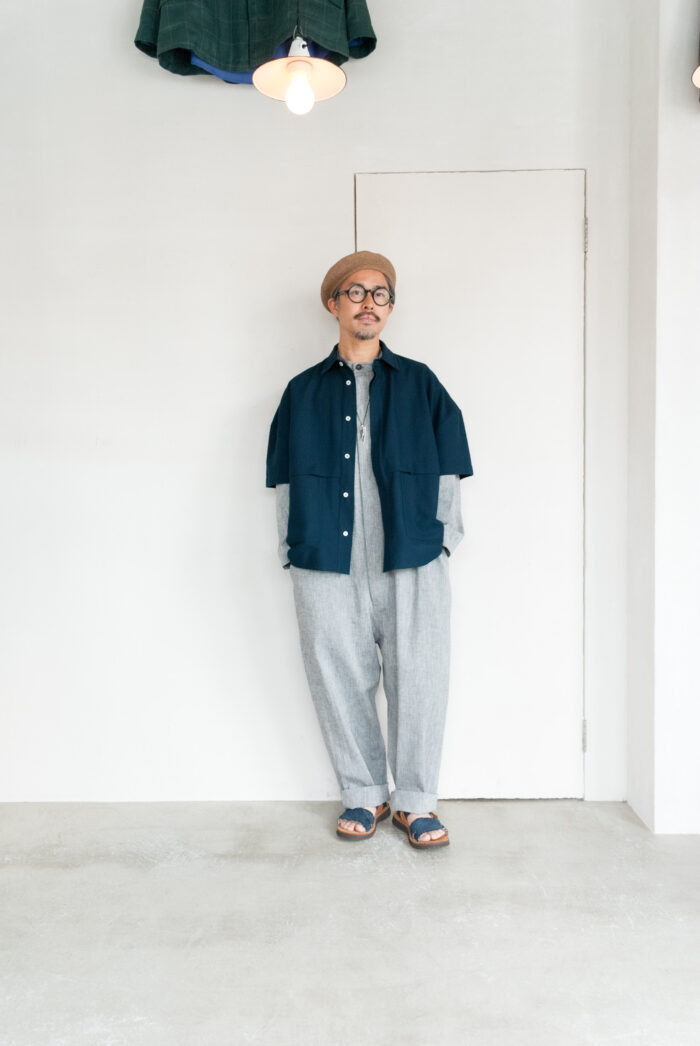QUILP MARSH Short Sleeve Waffle Shirt Navy