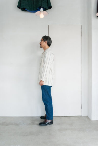 Frank Leder Organic Striped Cotton Jacket with Side Pocket
