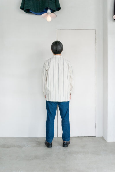 Frank Leder Organic Striped Cotton Jacket with Side Pocket