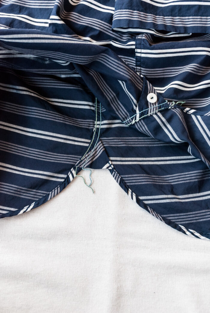 Post O’Alls No.1 Shirt S/S Horizontal Stripe Navy