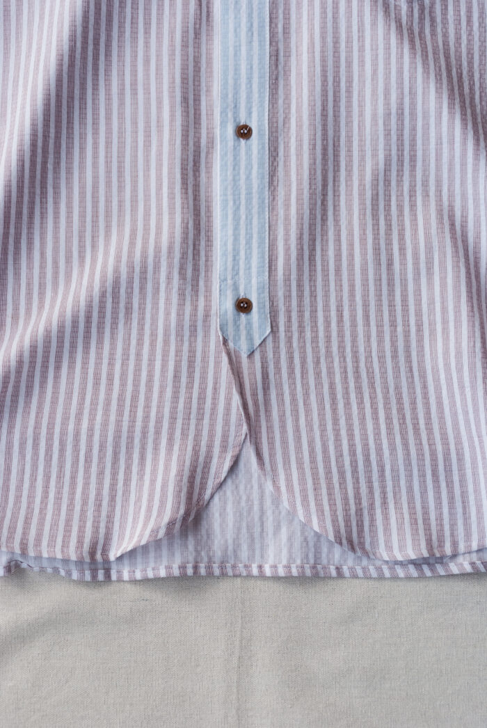 Frank Leder Dead Stock Two Tone Stripe Cotton Shirt