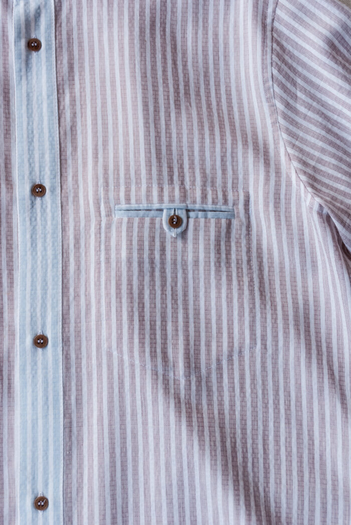 Frank Leder Dead Stock Two Tone Stripe Cotton Shirt