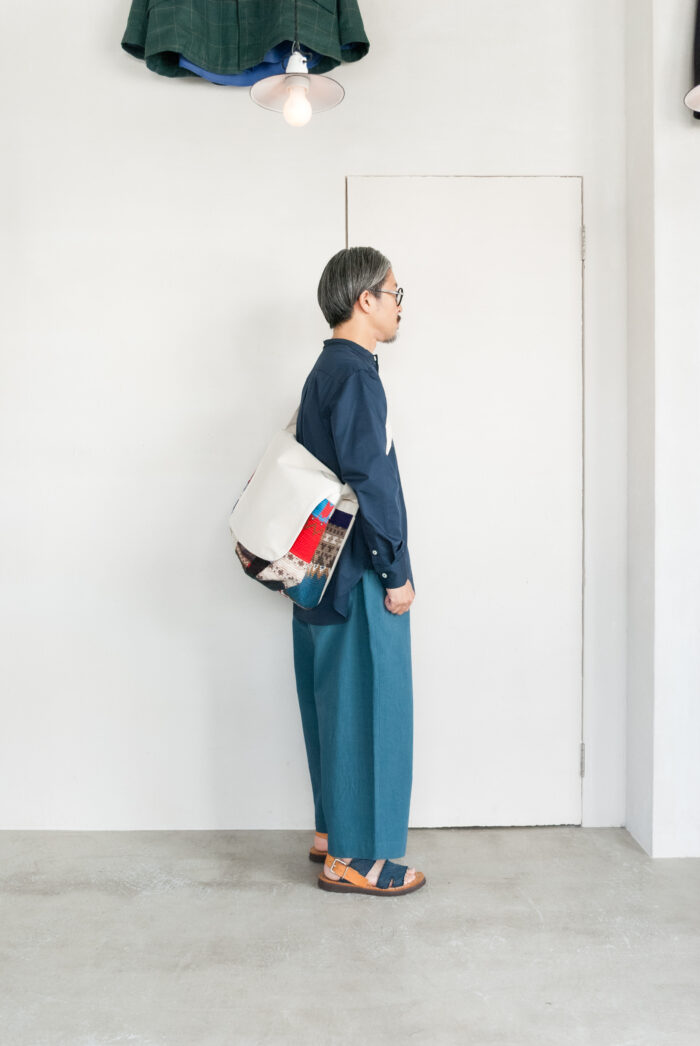 Frank Leder Washed Cotton 3/4 Length Drawstring Wide Trousers