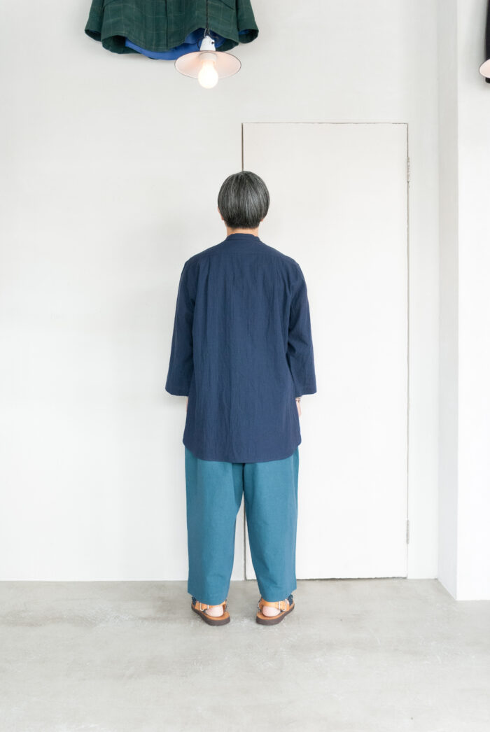 Frank Leder Washed Cotton 3/4 Length Drawstring Wide Trousers