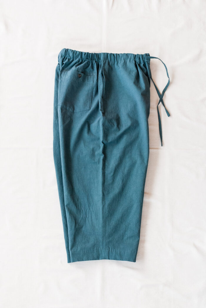 Frank Leder Washed Cotton 3/4 Length Drawstring Wide Trousers