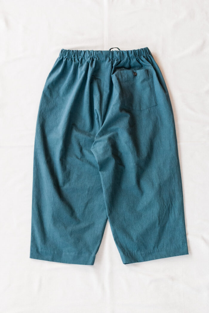 Frank Leder Washed Cotton 3/4 Length Drawstring Wide Trousers