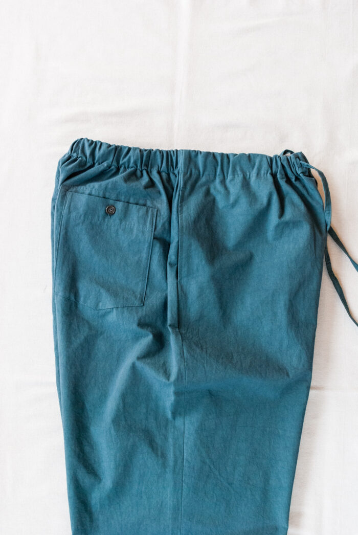 Frank Leder Washed Cotton 3/4 Length Drawstring Wide Trousers