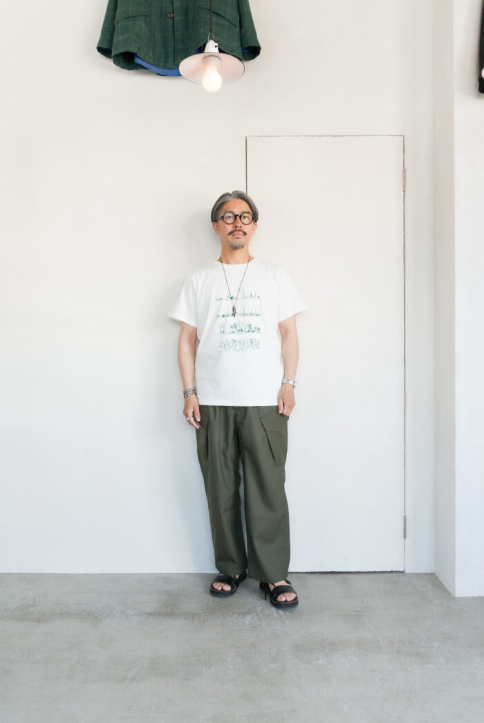 FilMelange VINK-TREES Vintage Tenjiku Print T-Shirt