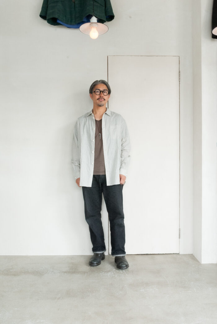 MASTER&Co. New Plain Shirt Shirring Check White