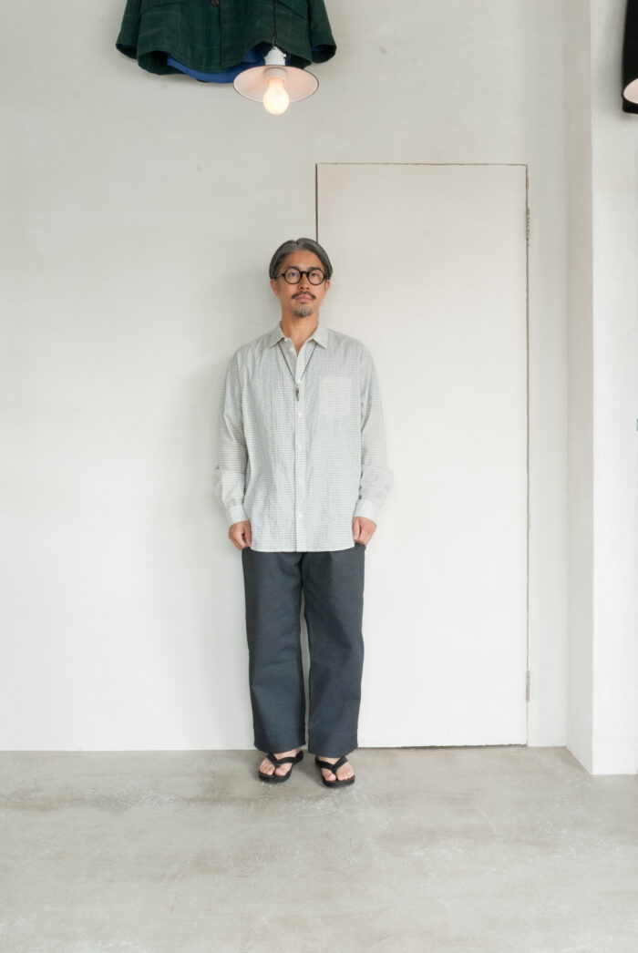 MASTER&Co. New Plain Shirt Shirring Check White