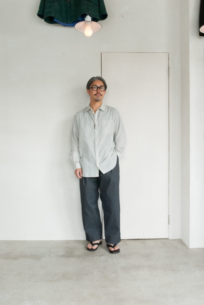 MASTER&Co. New Plain Shirt Shirring Check White