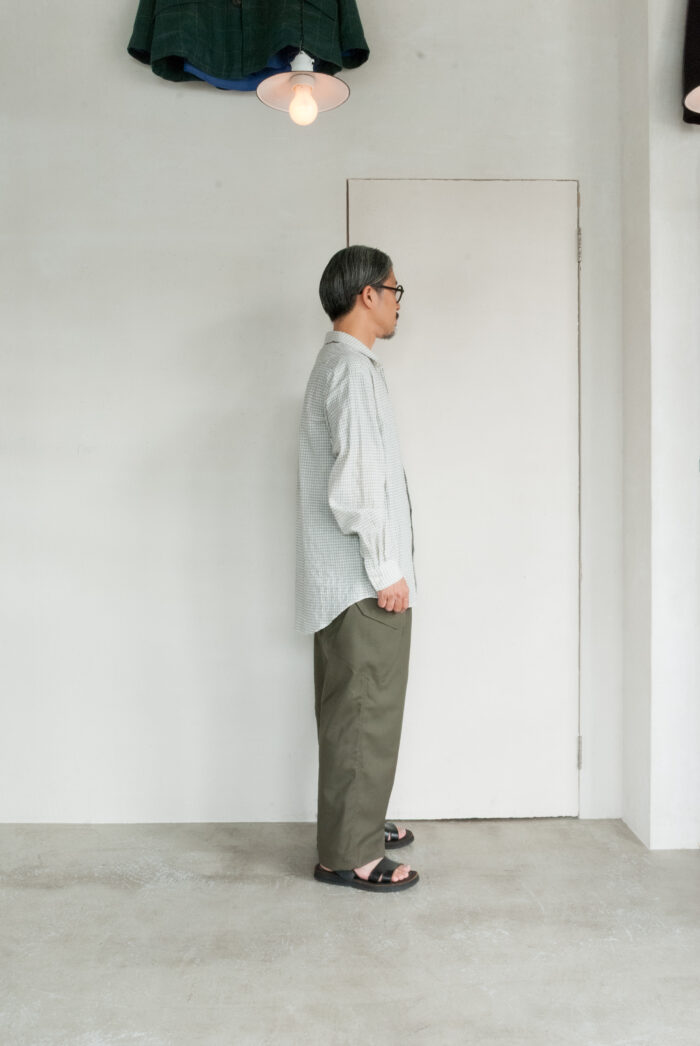 MASTER&Co. New Plain Shirt Shirring Check White