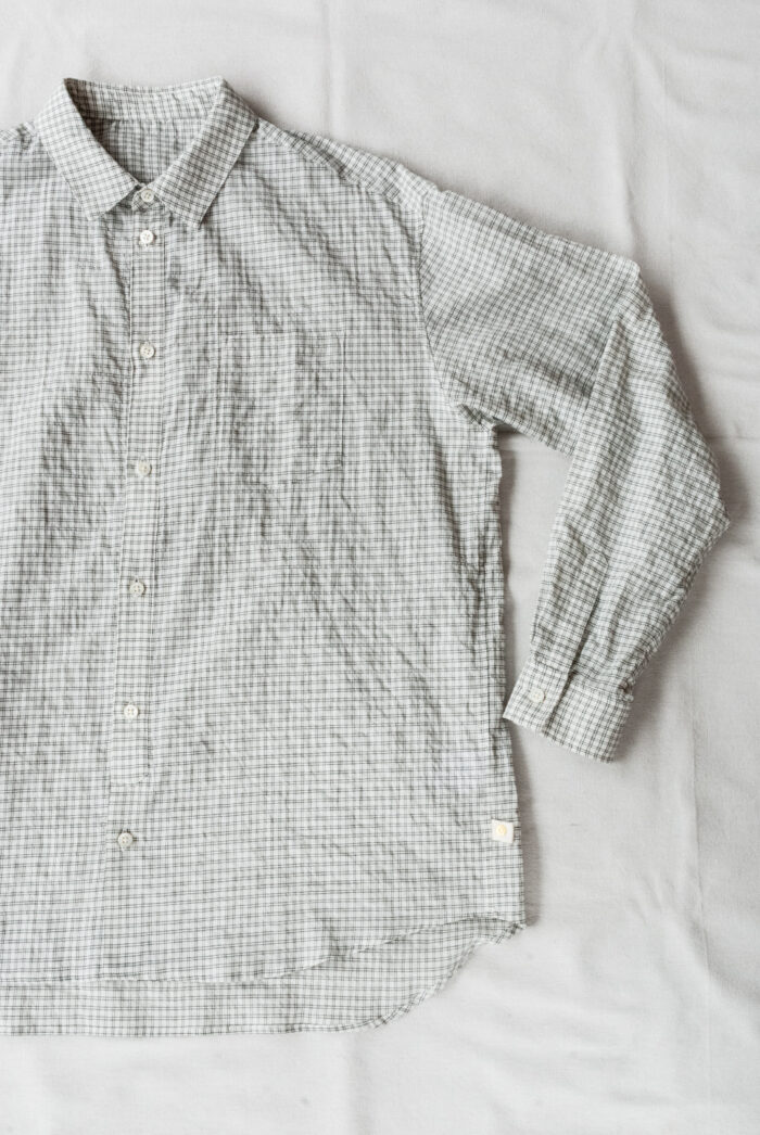 MASTER&Co. New Plain Shirt Shirring Check White
