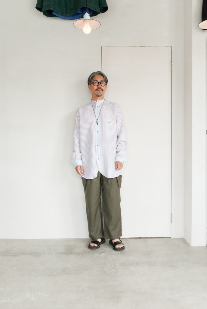 Frank Leder Dead Stock Two Tone Stripe Cotton Shirt