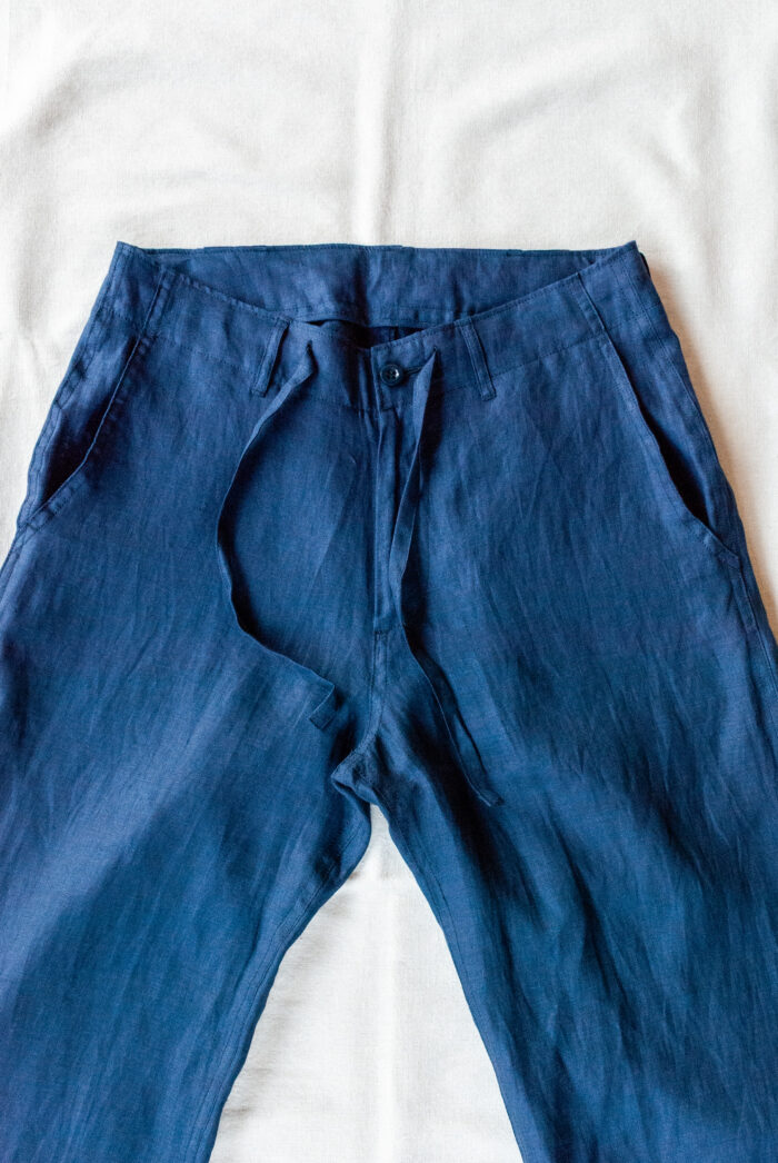 MASTER&Co. Indigo Linen Drawstring Trousers