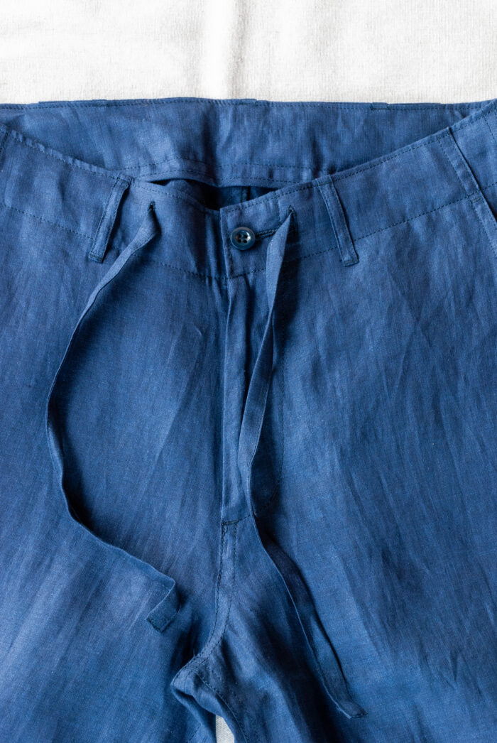 MASTER&Co. Indigo Linen Drawstring Trousers