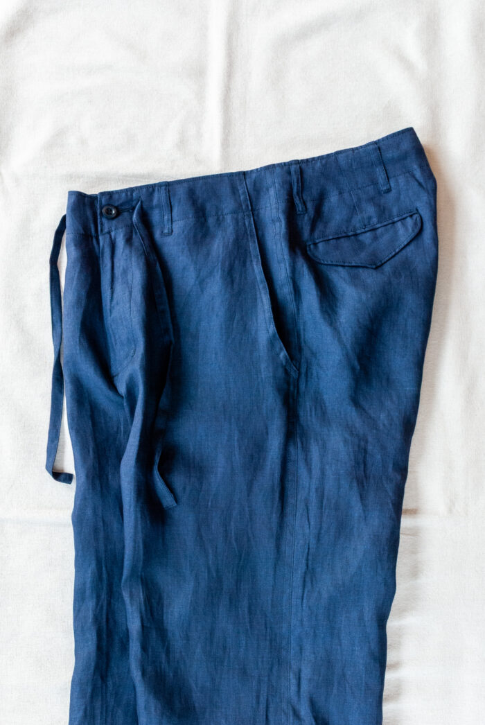 MASTER&Co. Indigo Linen Drawstring Trousers