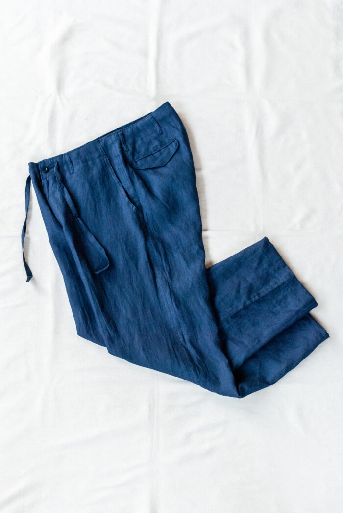 MASTER&Co. Indigo Linen Drawstring Trousers