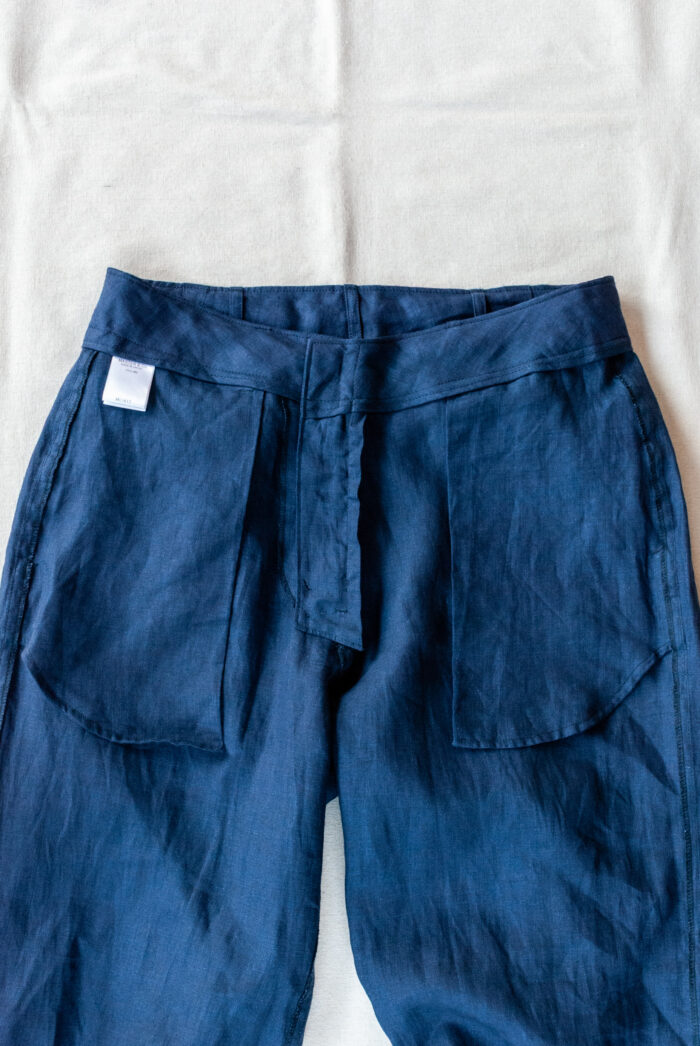 MASTER&Co. Indigo Linen Drawstring Trousers