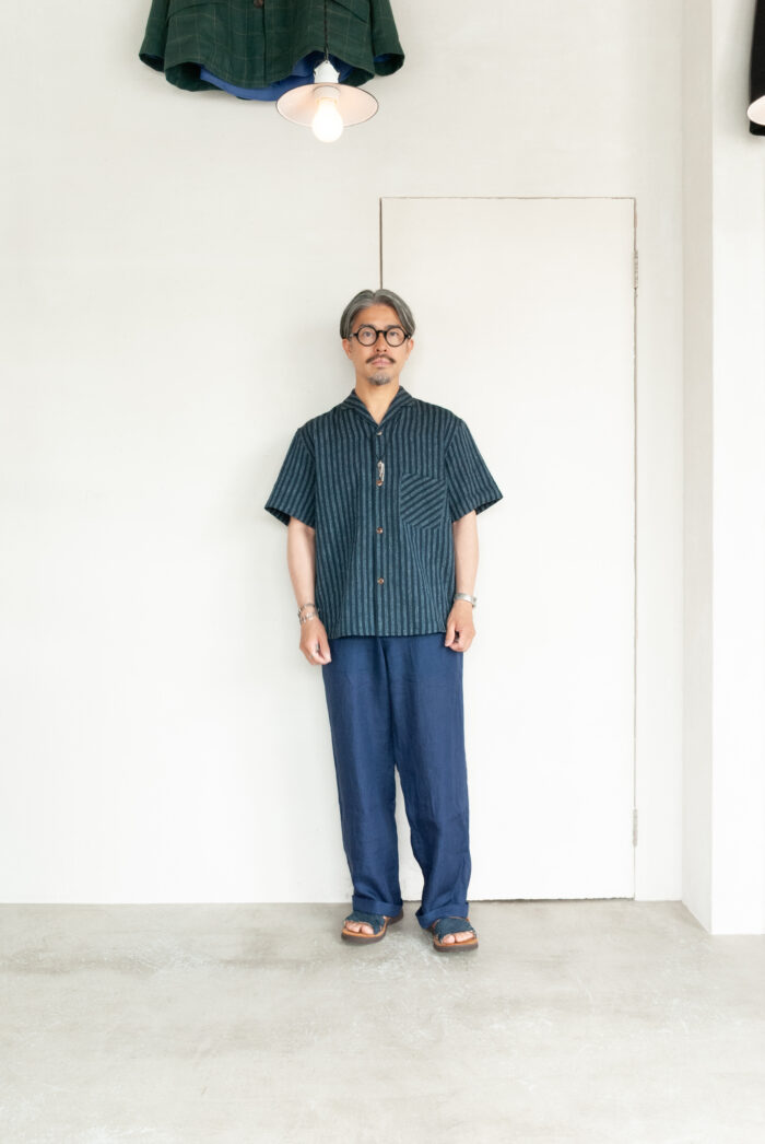 MASTER&Co. Indigo Linen Drawstring Trousers