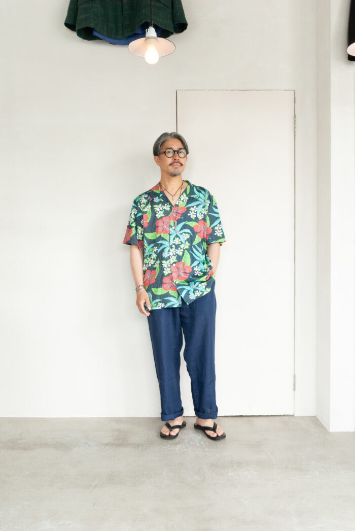 MASTER&Co. Indigo Linen Drawstring Trousers