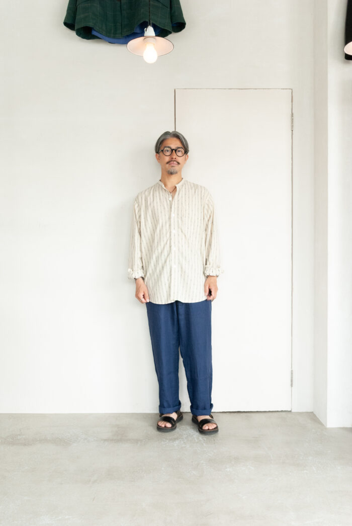MASTER&Co. Indigo Linen Drawstring Trousers