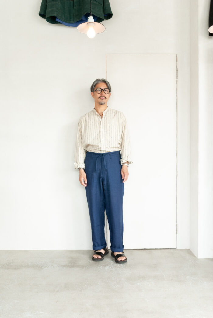 MASTER&Co. Indigo Linen Drawstring Trousers