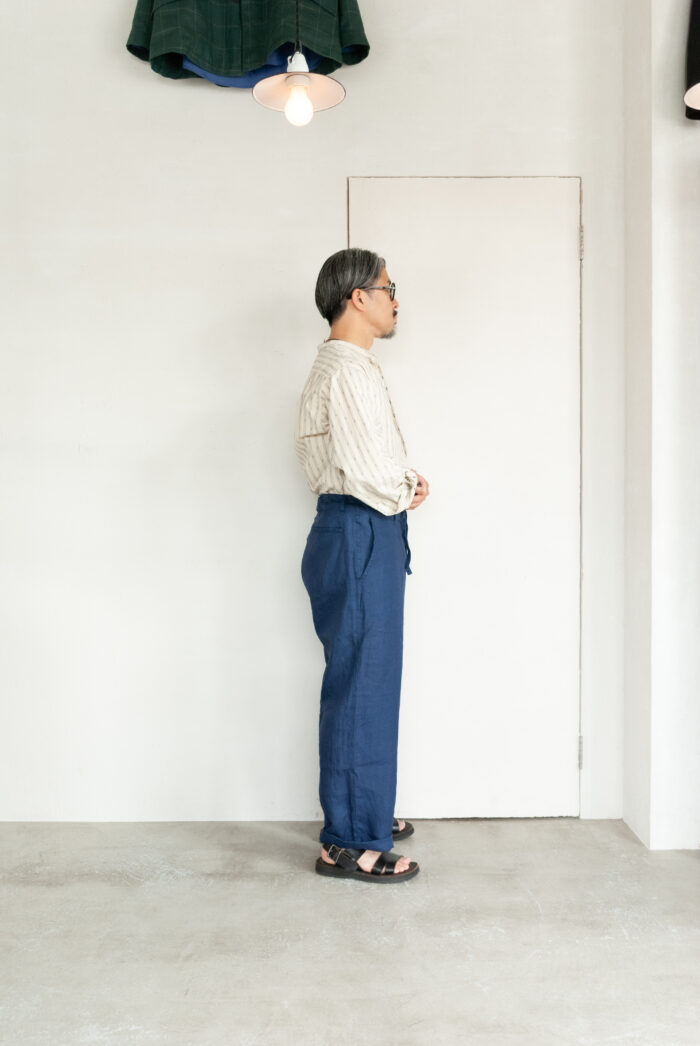 MASTER&Co. Indigo Linen Drawstring Trousers