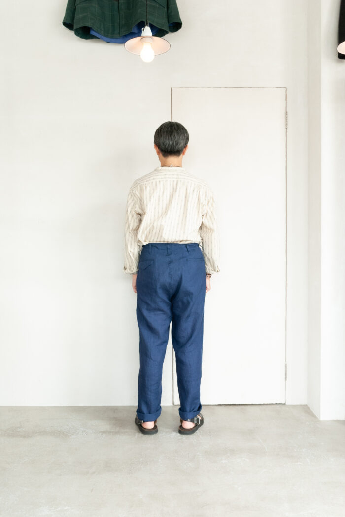MASTER&Co. Indigo Linen Drawstring Trousers