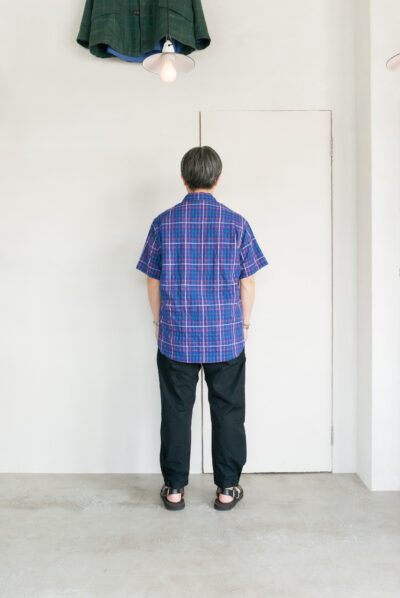 SASSAFRAS Digs Crew Half 1/2 C/P Ripple Check Blue(Purple)