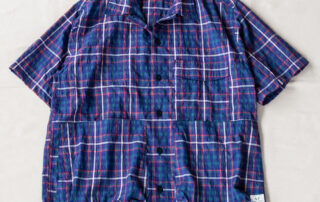 SASSAFRAS Digs Crew Half 1/2 C/P Ripple Check Blue(Purple)
