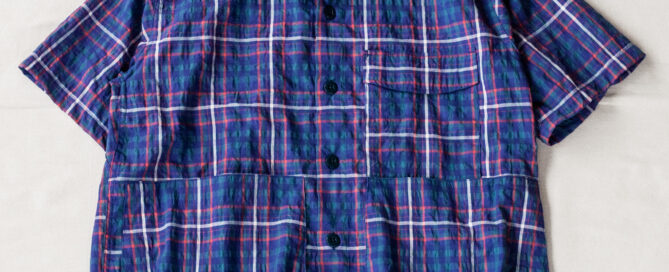 SASSAFRAS Digs Crew Half 1/2 C/P Ripple Check Blue(Purple)
