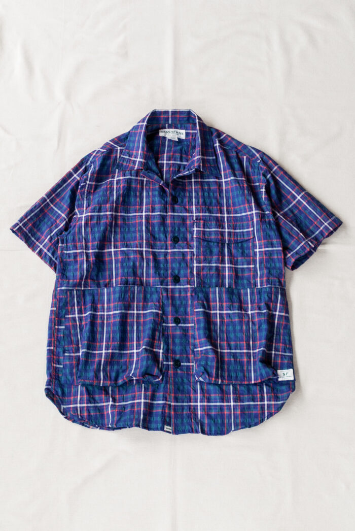 SASSAFRAS Digs Crew Half 1/2 C/P Ripple Check Blue(Purple)