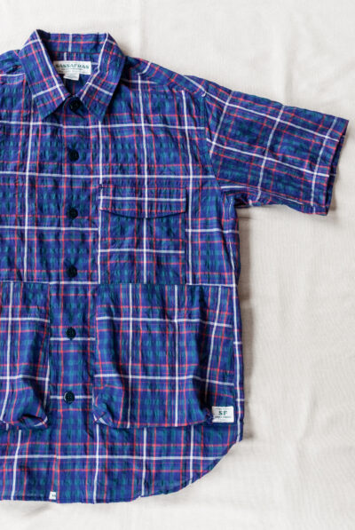 SASSAFRAS Digs Crew Half 1/2 C/P Ripple Check Blue(Purple)
