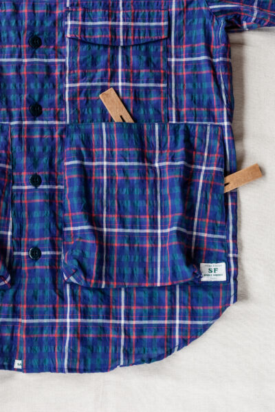 SASSAFRAS Digs Crew Half 1/2 C/P Ripple Check Blue(Purple)