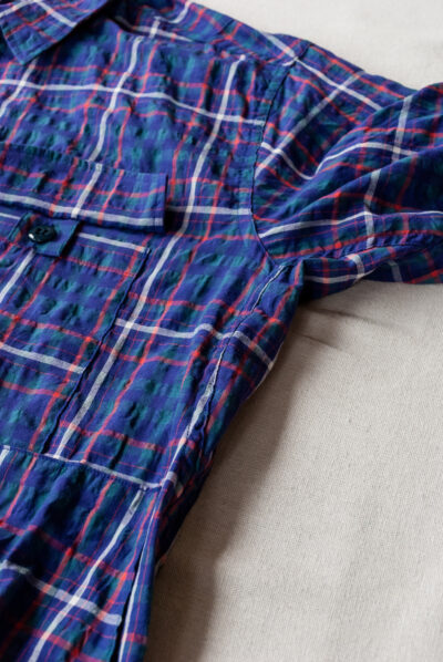 SASSAFRAS Digs Crew Half 1/2 C/P Ripple Check Blue(Purple)