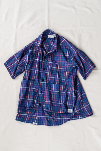 SASSAFRAS Digs Crew Half 1/2 C/P Ripple Check Blue(Purple)