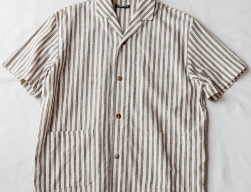 Frank Leder Farmers Striped C/L Short Sleeve Shirt with Front Pocket