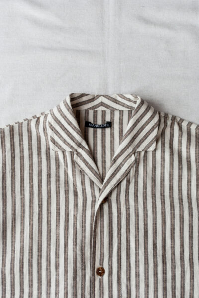Frank Leder Farmers Striped C/L Short Sleeve Shirt with Front Pocket