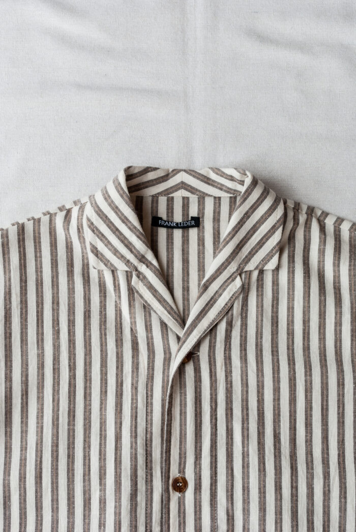 Frank Leder Farmers Striped C/L Short Sleeve Shirt with Front Pocket