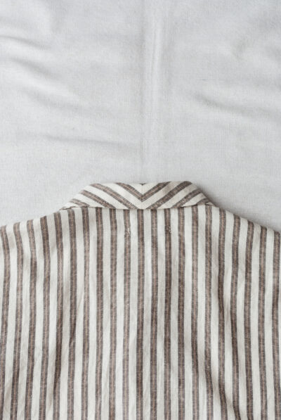 Frank Leder Farmers Striped C/L Short Sleeve Shirt with Front Pocket