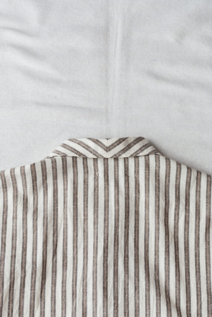 Frank Leder Farmers Striped C/L Short Sleeve Shirt with Front Pocket