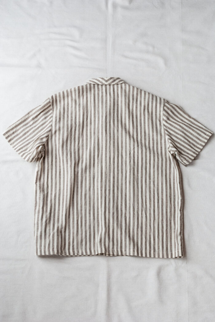 Frank Leder Farmers Striped C/L Short Sleeve Shirt with Front Pocket