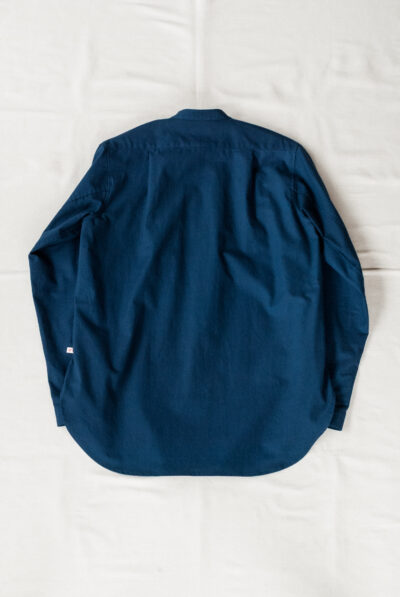 Frank Leder 60’s German Military Bedsheet Old Style Stand Collar Shirt Baltic Blue