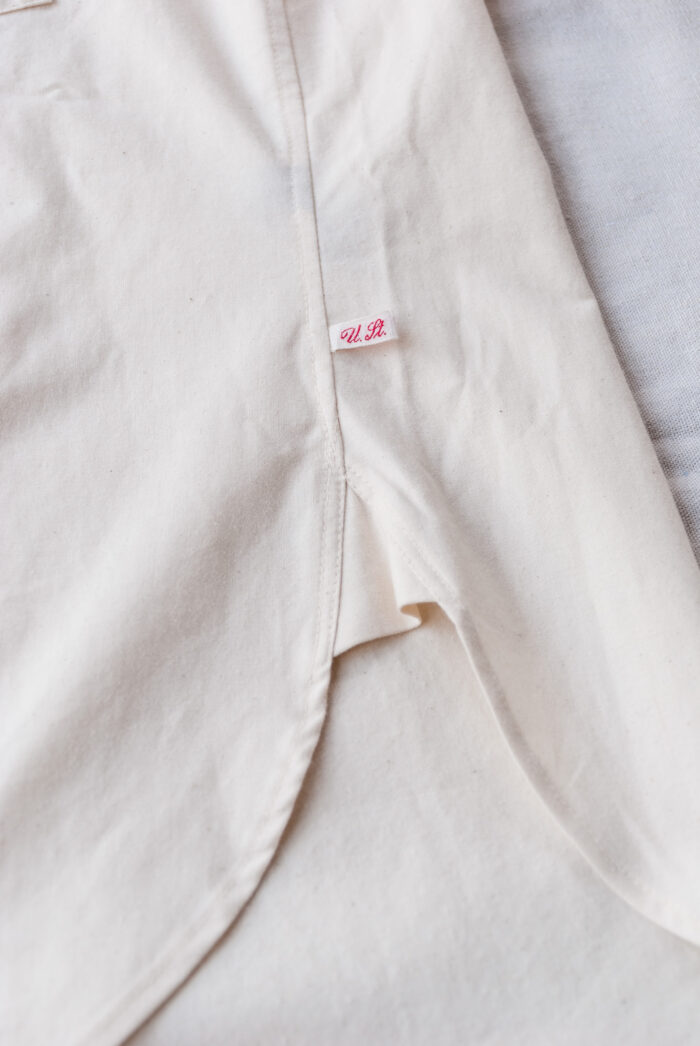 Frank Leder 60’s German Military Bedsheet Old Style Stand Collar Shirt Natural