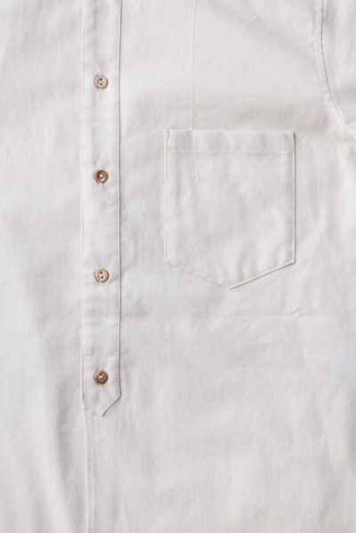 Frank Leder 60’s German Military Bedsheet Old Style Stand Collar Shirt Natural