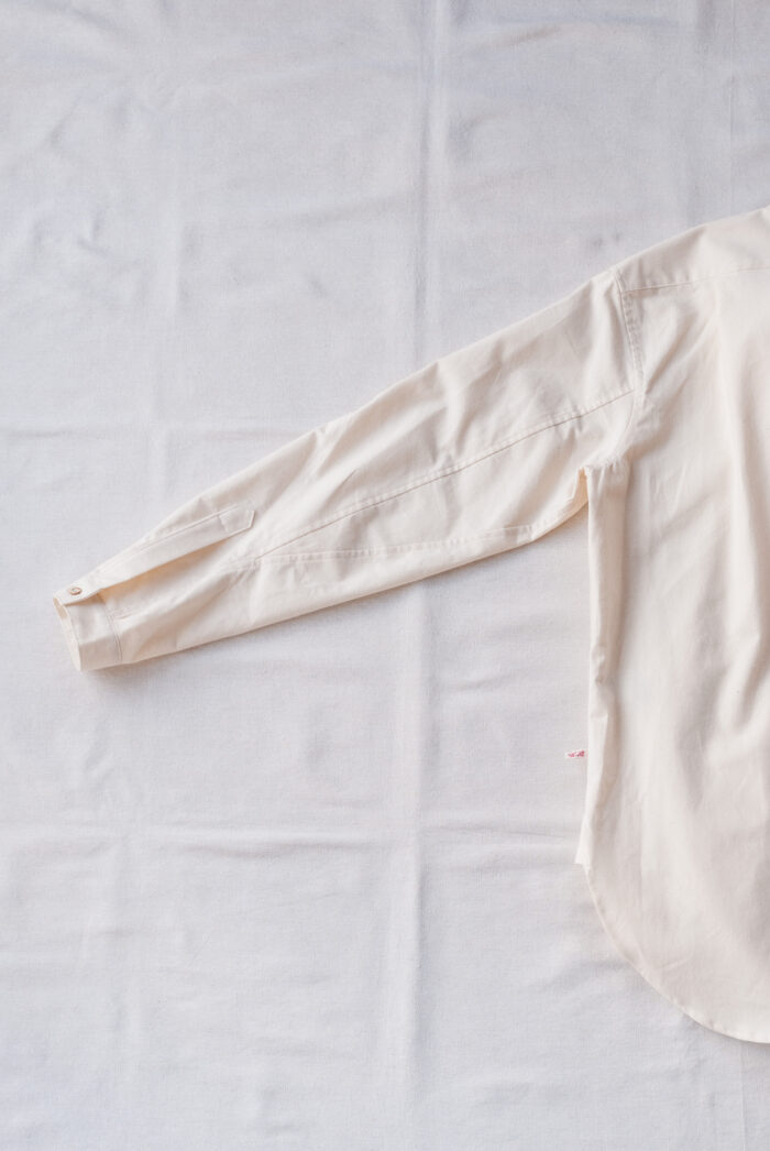Frank Leder 60’s German Military Bedsheet Old Style Stand Collar Shirt Natural