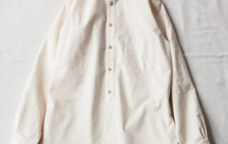 Frank Leder 60’s German Military Bedsheet Old Style Stand Collar Shirt Natural